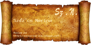 Szűcs Nerina névjegykártya